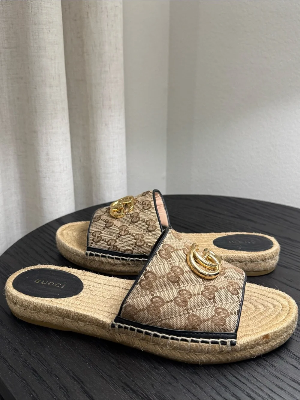 Gucci Matelasse Pilar GG Canvas Espadrille Sandals 39